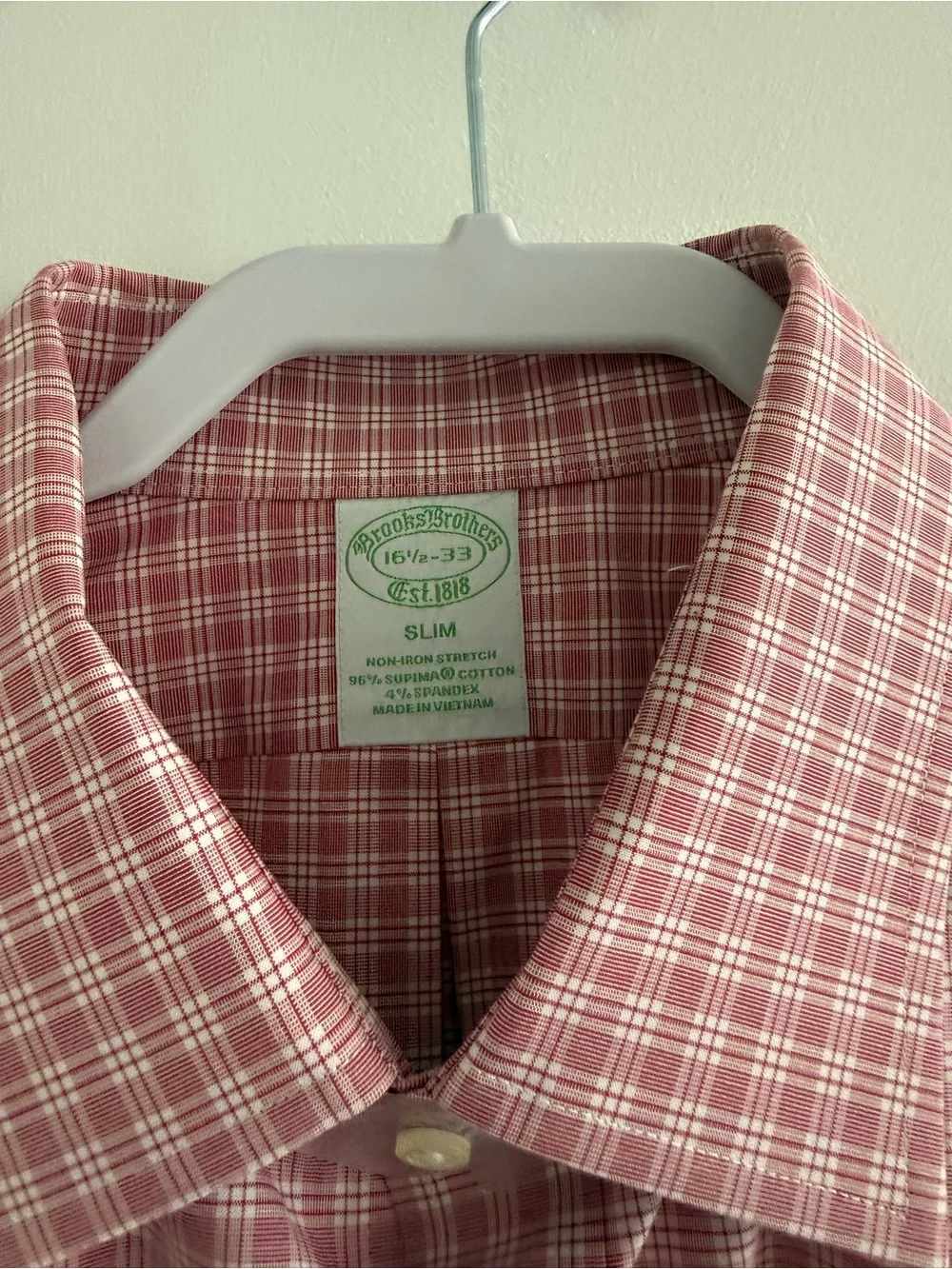 Brooks Brothers Red Plaid Slim Button-Up Shirt